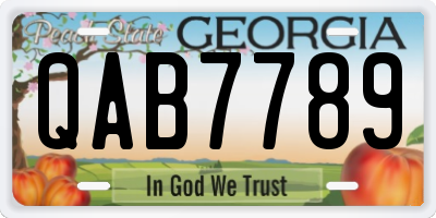 GA license plate QAB7789