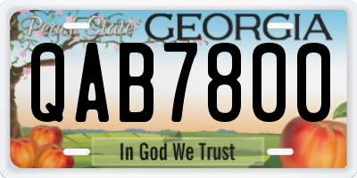 GA license plate QAB7800