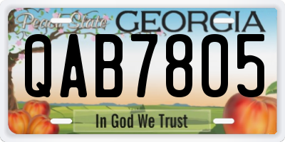 GA license plate QAB7805