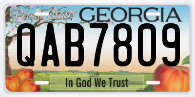 GA license plate QAB7809