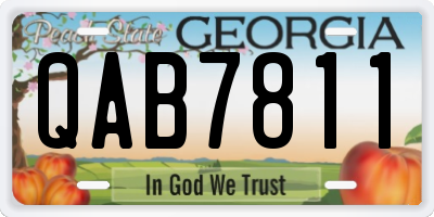 GA license plate QAB7811