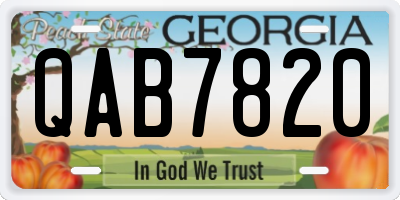 GA license plate QAB7820