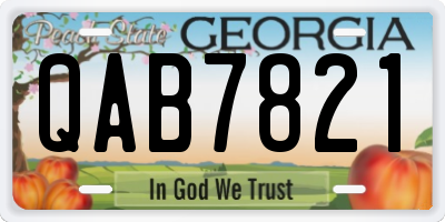 GA license plate QAB7821
