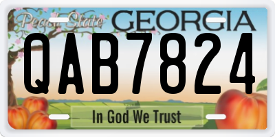 GA license plate QAB7824