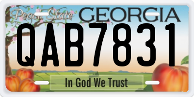 GA license plate QAB7831
