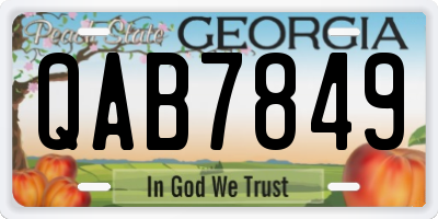 GA license plate QAB7849