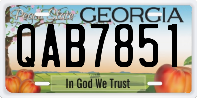 GA license plate QAB7851
