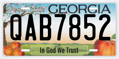 GA license plate QAB7852