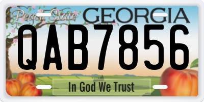 GA license plate QAB7856