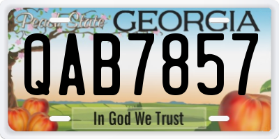 GA license plate QAB7857