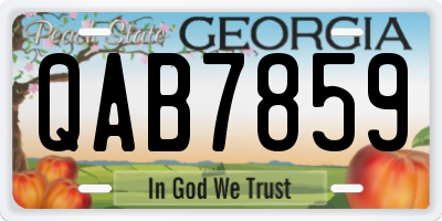 GA license plate QAB7859