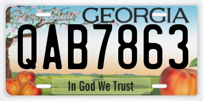 GA license plate QAB7863