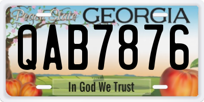 GA license plate QAB7876