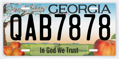 GA license plate QAB7878