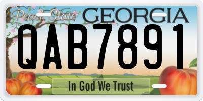 GA license plate QAB7891
