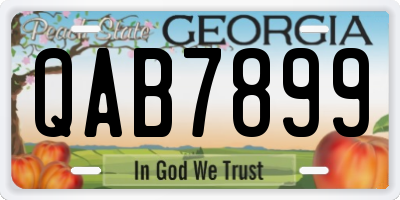 GA license plate QAB7899