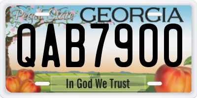 GA license plate QAB7900