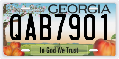 GA license plate QAB7901