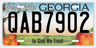GA license plate QAB7902