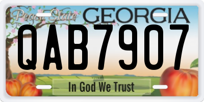 GA license plate QAB7907