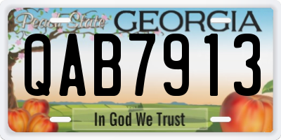 GA license plate QAB7913