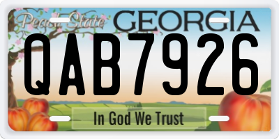 GA license plate QAB7926