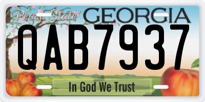 GA license plate QAB7937