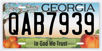 GA license plate QAB7939