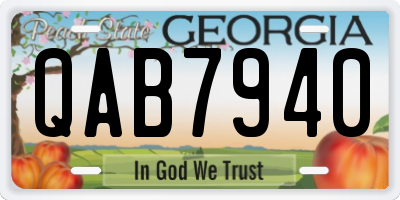 GA license plate QAB7940