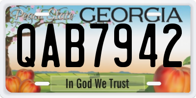 GA license plate QAB7942