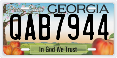 GA license plate QAB7944