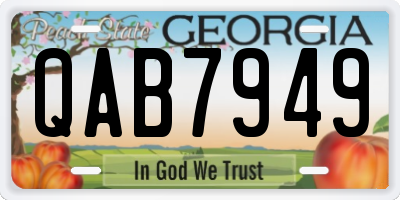 GA license plate QAB7949
