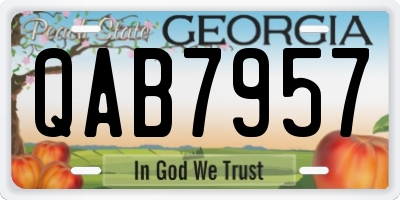 GA license plate QAB7957