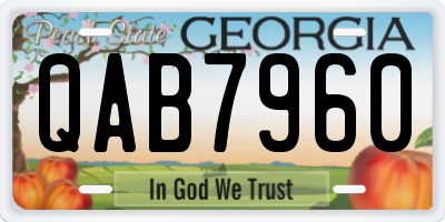 GA license plate QAB7960