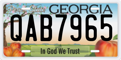 GA license plate QAB7965