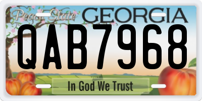GA license plate QAB7968