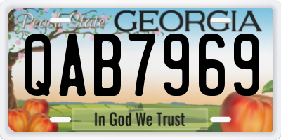 GA license plate QAB7969
