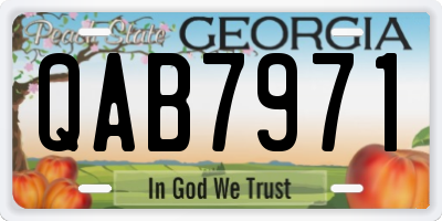 GA license plate QAB7971