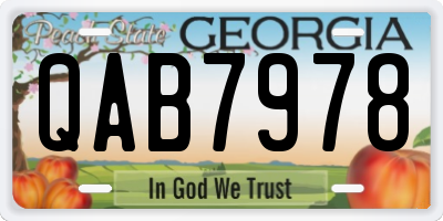 GA license plate QAB7978