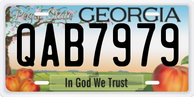 GA license plate QAB7979