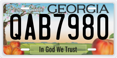 GA license plate QAB7980