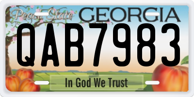 GA license plate QAB7983
