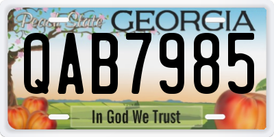 GA license plate QAB7985