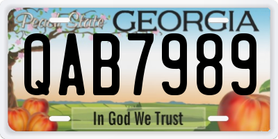 GA license plate QAB7989