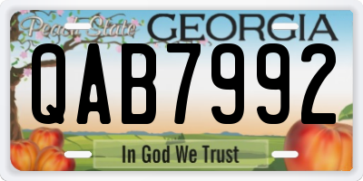 GA license plate QAB7992