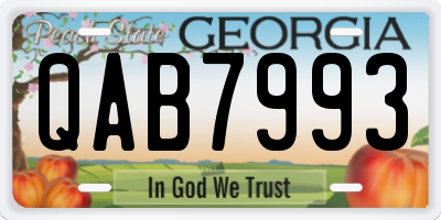 GA license plate QAB7993