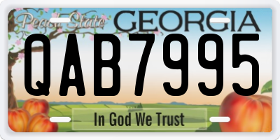 GA license plate QAB7995