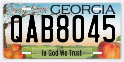 GA license plate QAB8045