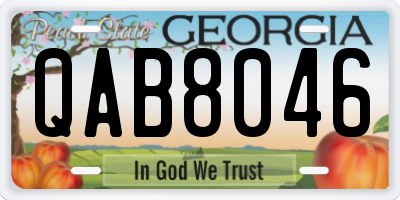 GA license plate QAB8046