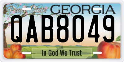 GA license plate QAB8049